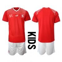 Schweiz Hjemme Trøje Børn VM 2022 Kortærmet (+ Korte bukser)
